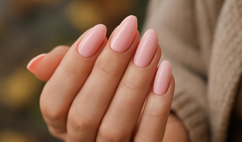 Baby pink nails na przełom lata i jesieni – trendy i inspirac