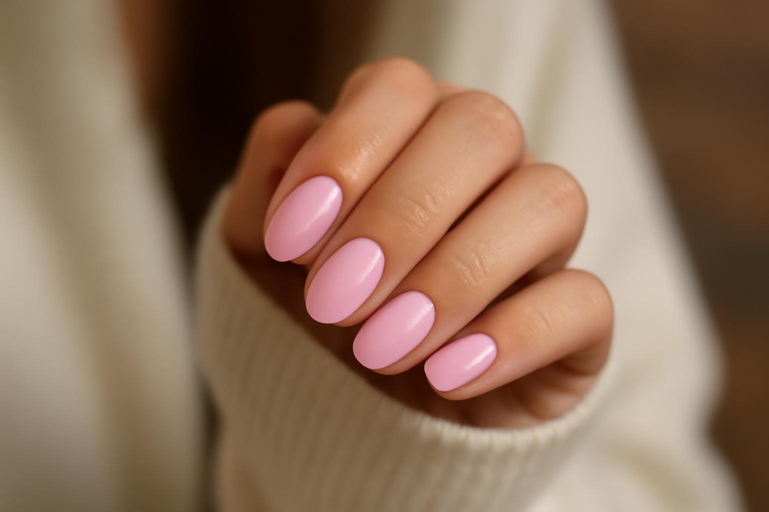 Baby pink nails na przełom lata i jesieni – trendy i inspirac