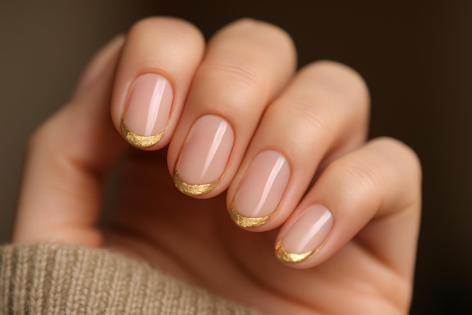 Luksusowy złoty french tip – trendy manicure na 2026 rok
