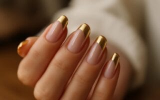 Luksusowy złoty french tip – trendy manicure na 2026 rok