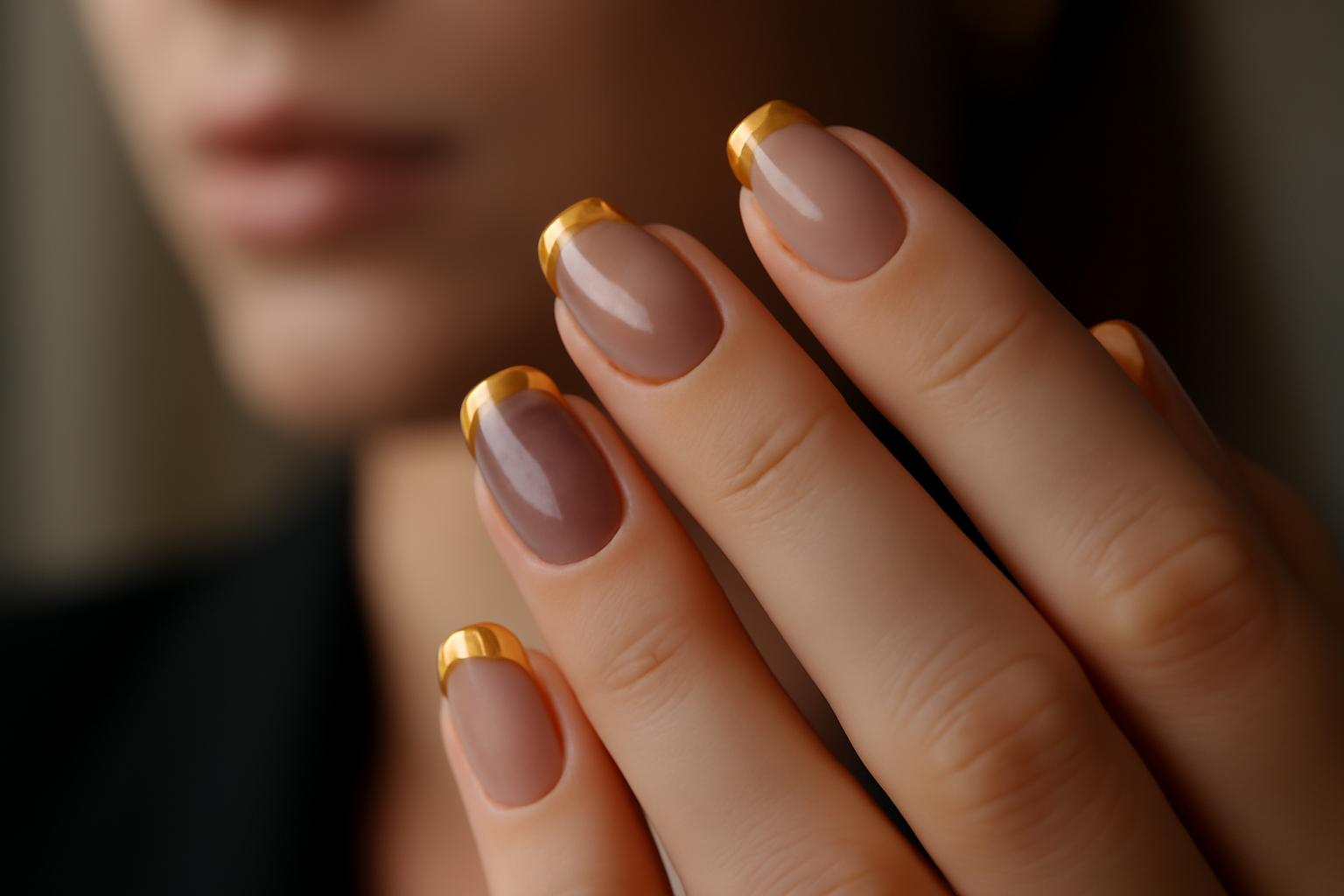 Luksusowy złoty french tip – trendy manicure na 2026 rok
