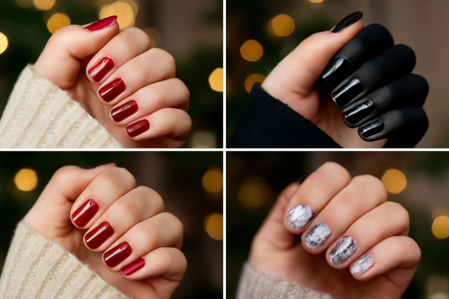 Świąteczny manicure na imprezę – elegancja, blask i trendy