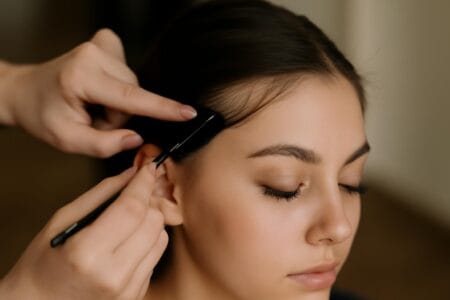 Układanie baby hair i wygładzanie odstających włosków